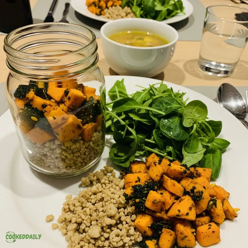 Mason Jar Sweet Potato Grain Bowl 11 Mason Jar Sweet Potato Grain Bowl