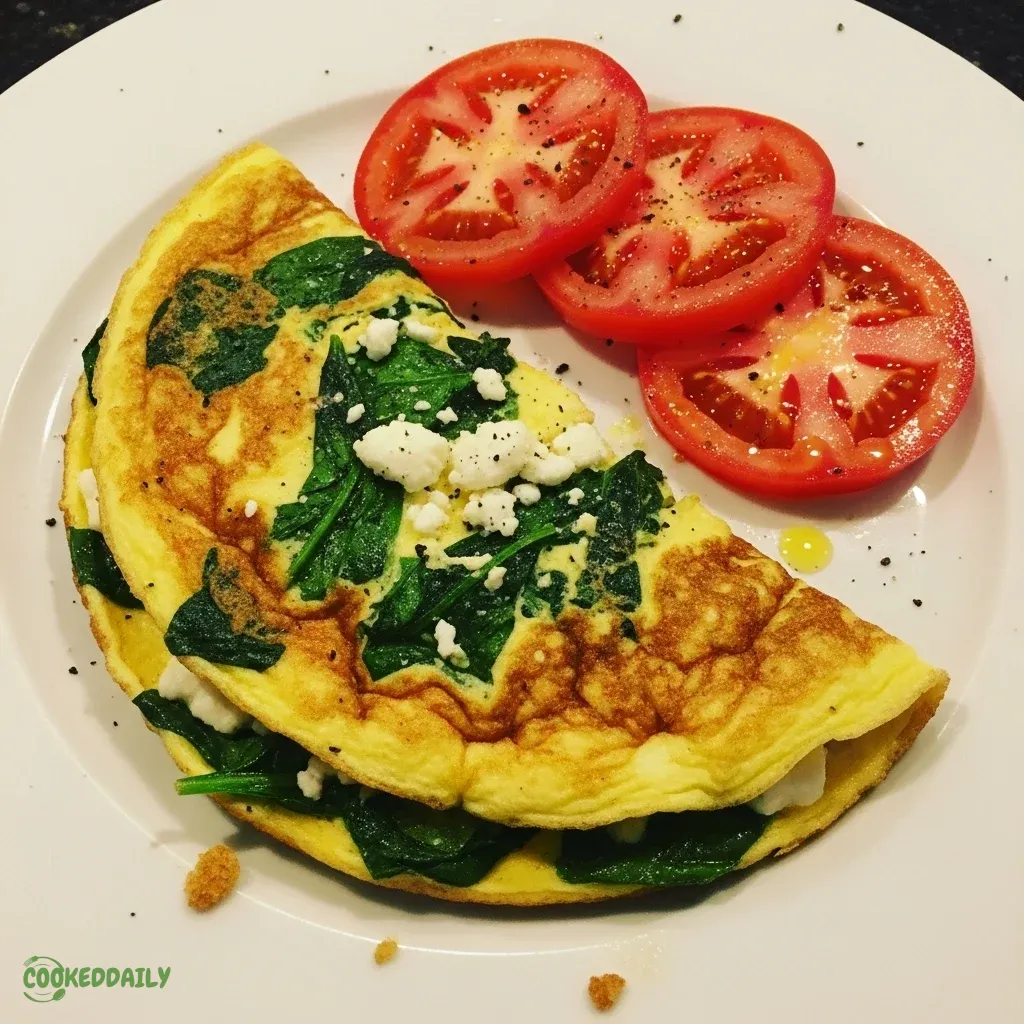 Spinach and Feta Omelet 5 Spinach and Feta Omelet