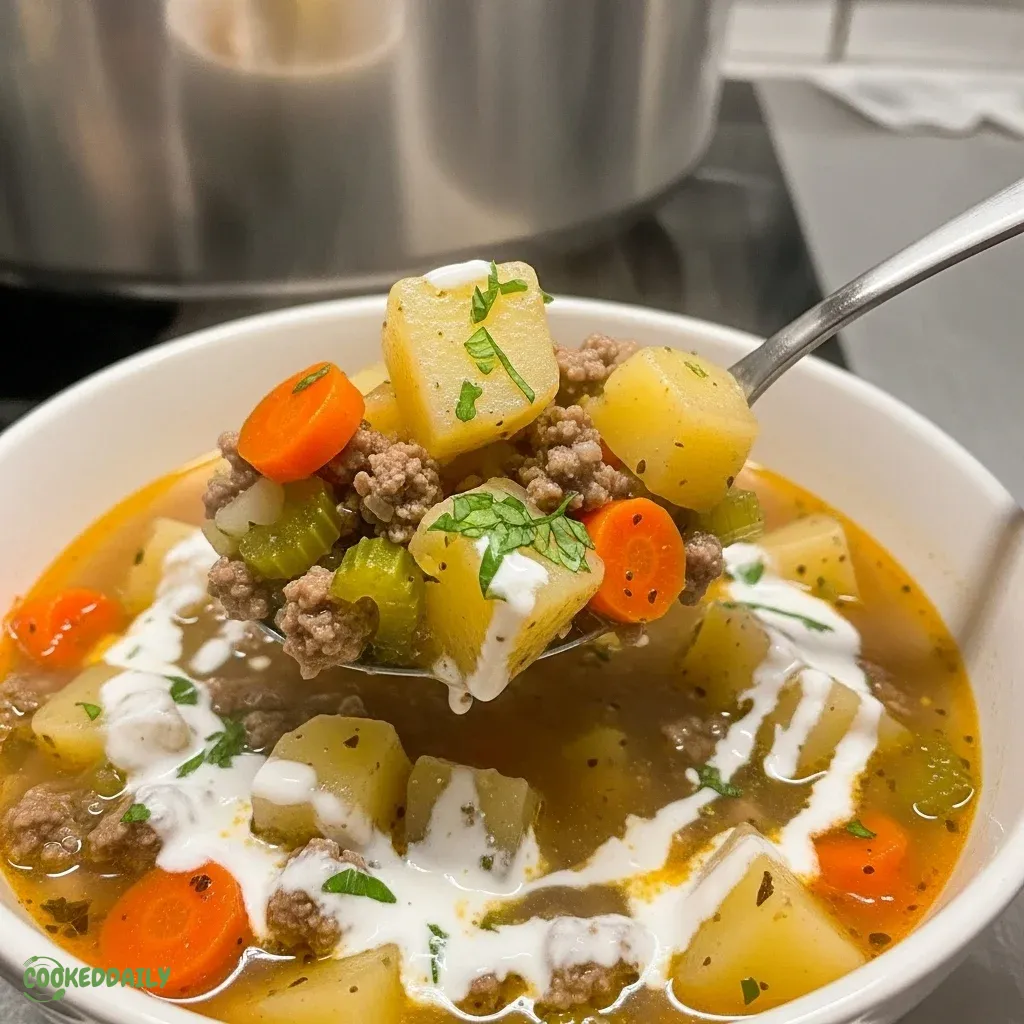 Crockpot Potato and Hamburger Soup 5 Crockpot Potato and Hamburger Soup