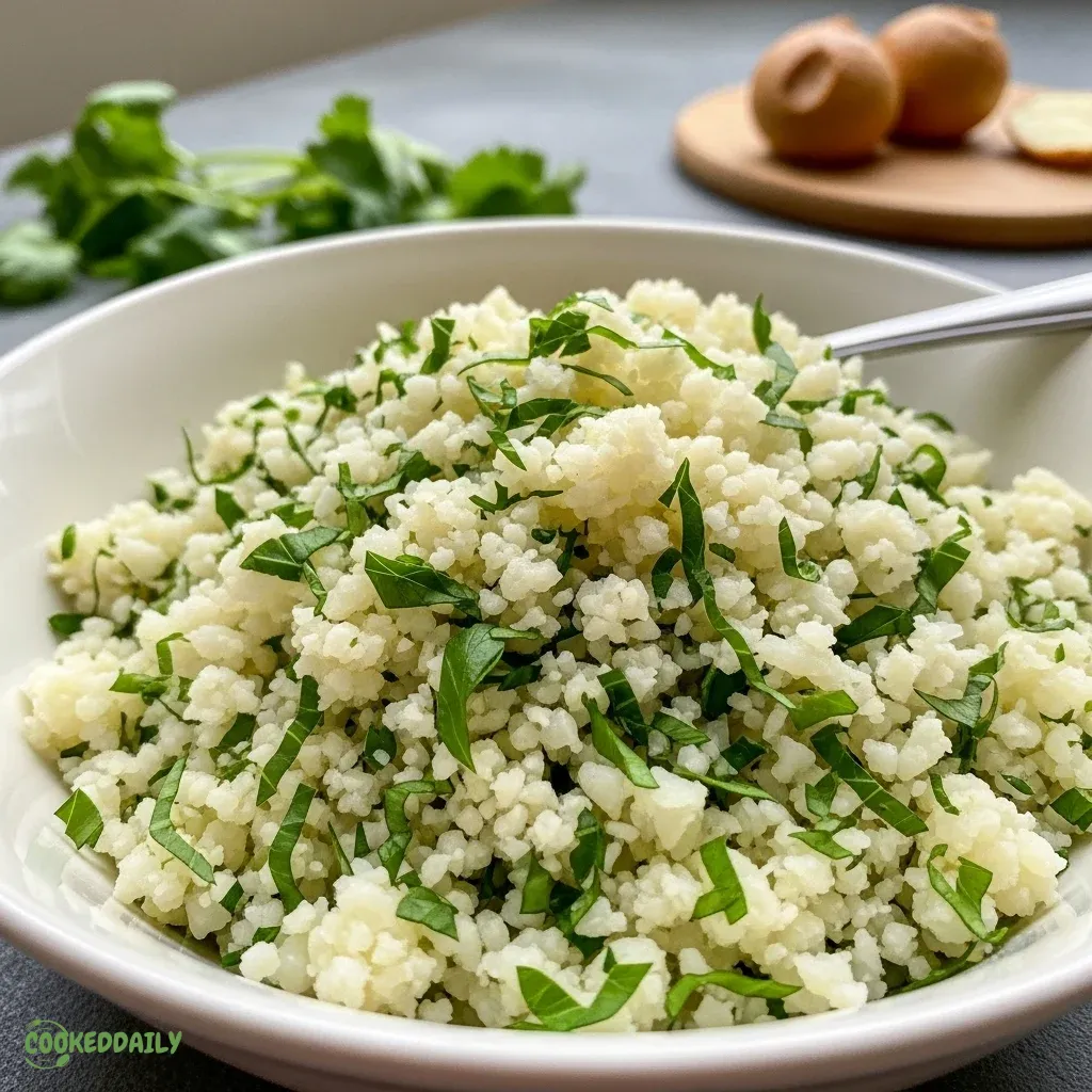 Keto Cauliflower Rice with Herbs 5 Keto Cauliflower Rice with Herbs