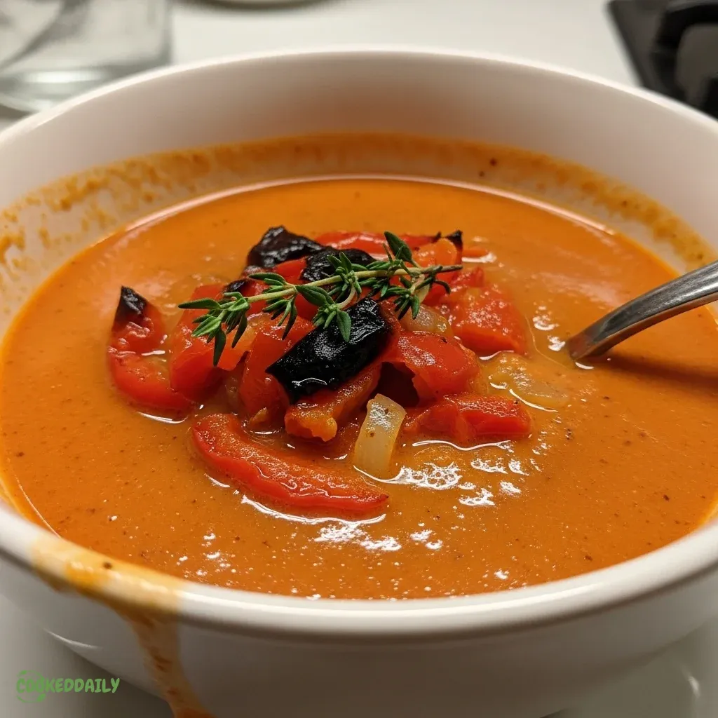 Roasted Red Pepper Soup 5 Roasted Red Pepper Soup