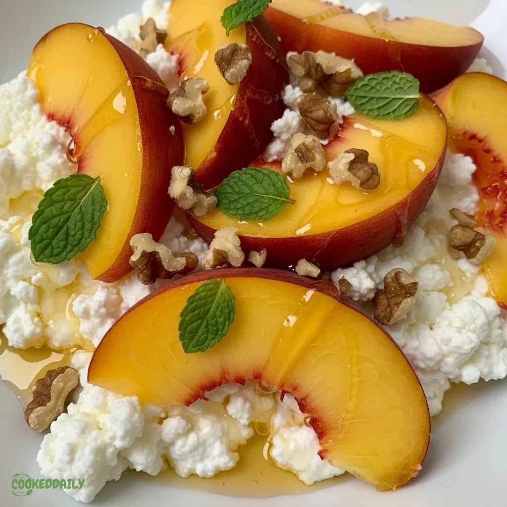 Cottage Cheese with Sliced Peaches 5 Cottage Cheese with Sliced Peaches