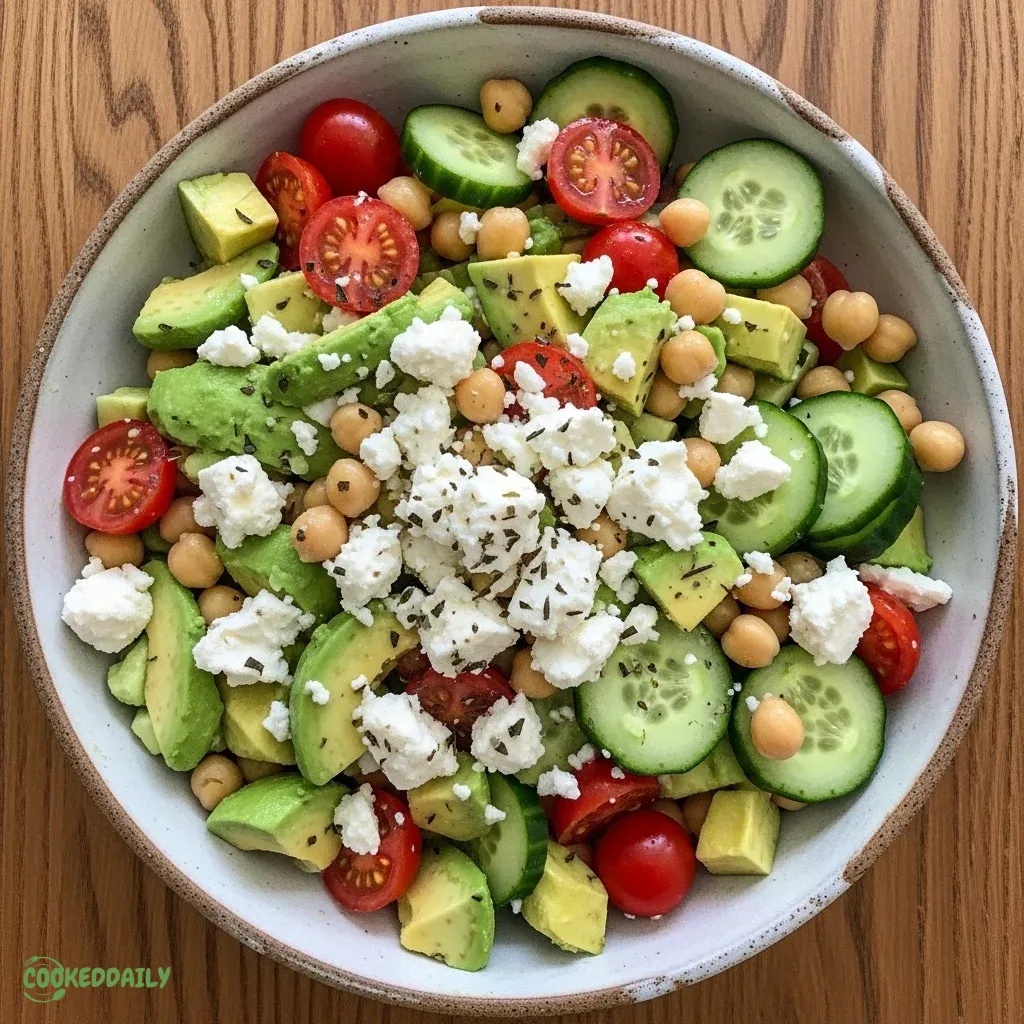 Healthy Chickpea Feta Avocado Salad 5 Chickpea Feta Avocado Salad