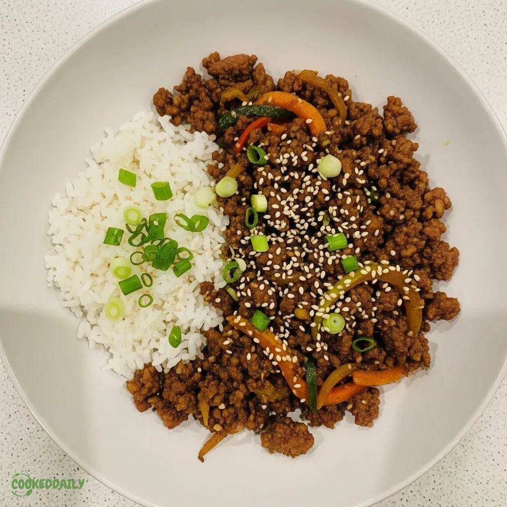 Spicy Korean Ground Beef Bowl 5 Spicy Korean Ground Beef Bowl