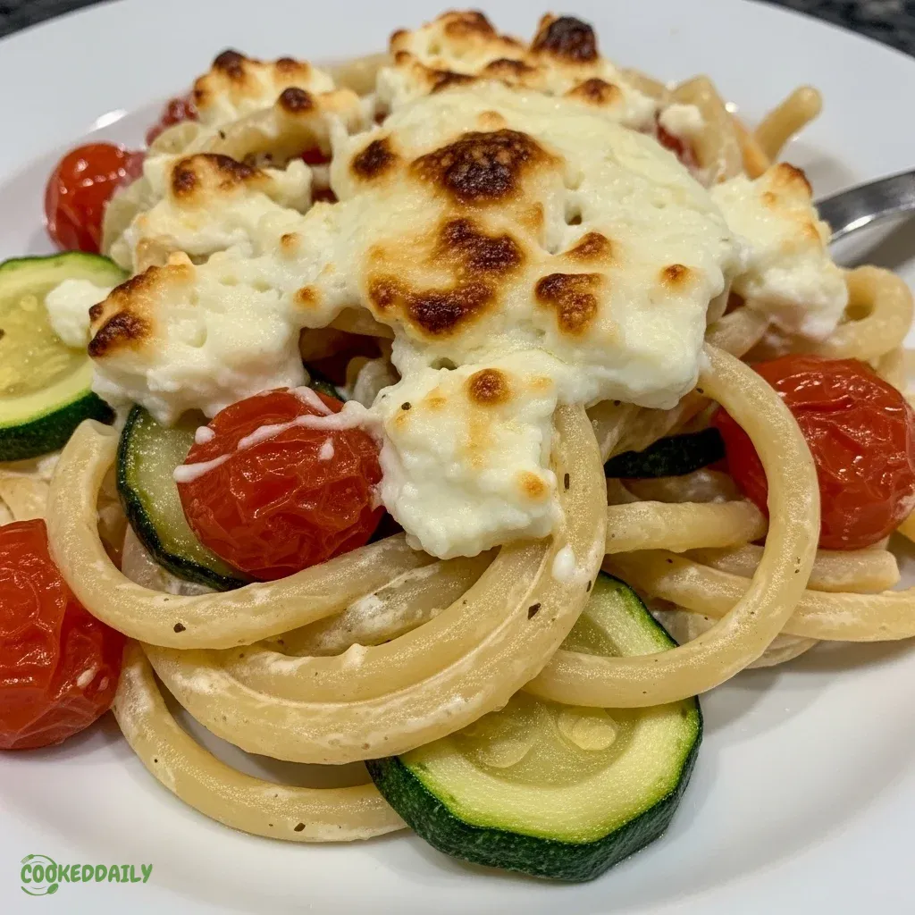 Healthy Baked Feta Pasta with Summer Vegetables 5 Healthy Baked Feta Pasta with Summer Vegetables
