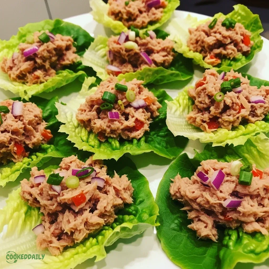 Healthy Spicy Tuna Lettuce Wraps 5 Healthy Spicy Tuna Lettuce Wraps