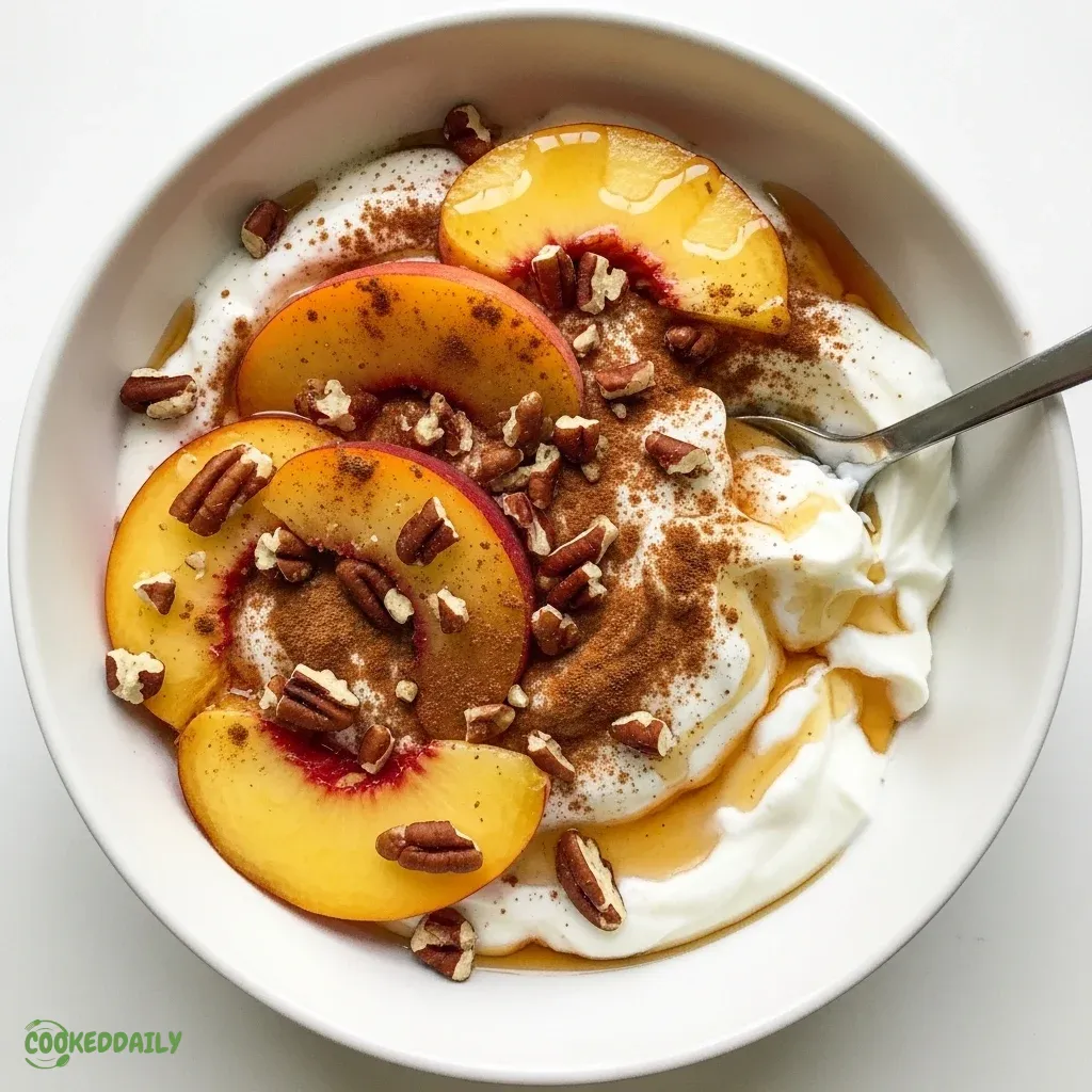 High-Protein Peach Cobbler Greek Yogurt Bowl 5 High-Protein Peach Cobbler Greek Yogurt Bowl