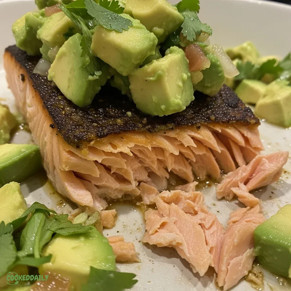 Baked Cilantro Lime Salmon with Avocado Salsa 5 Baked Cilantro Lime Salmon with Avocado Salsa