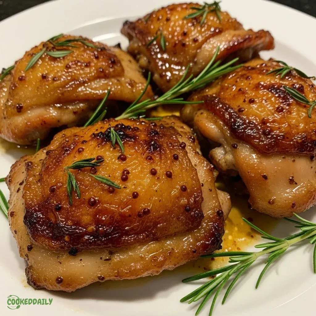 Baked Honey Mustard Chicken Thighs 5 Baked Honey Mustard Chicken Thighs