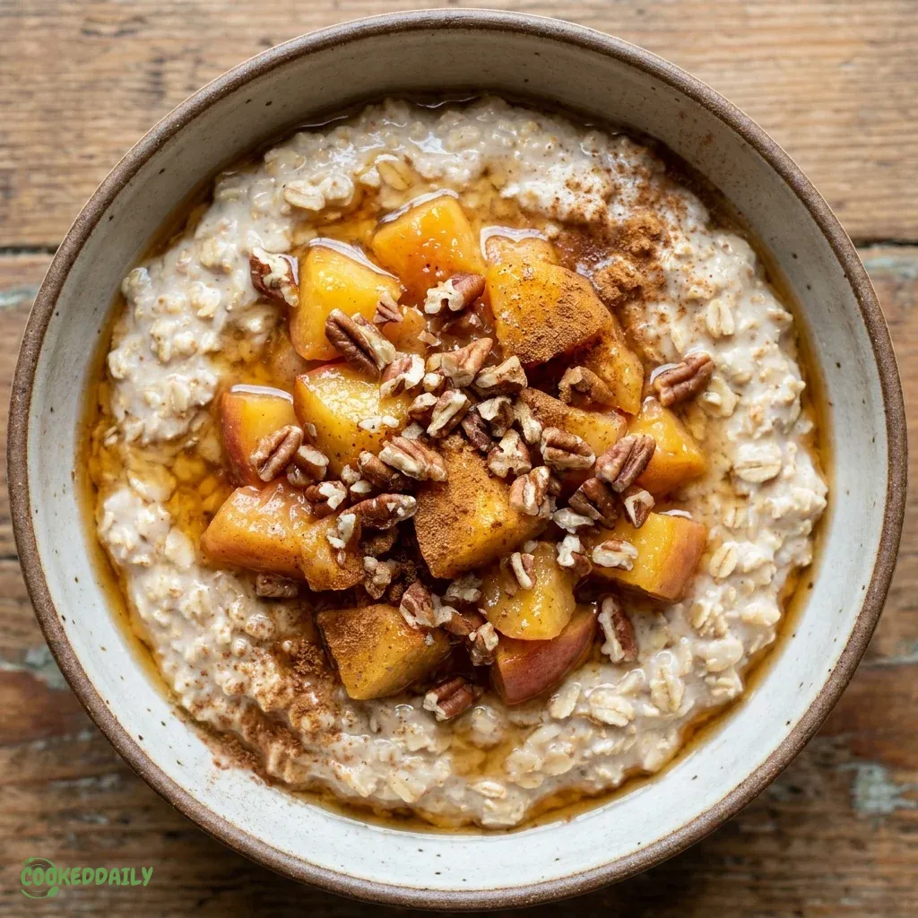 Healthy Peach Cobbler Overnight Oats 5 Healthy Peach Cobbler Overnight Oats