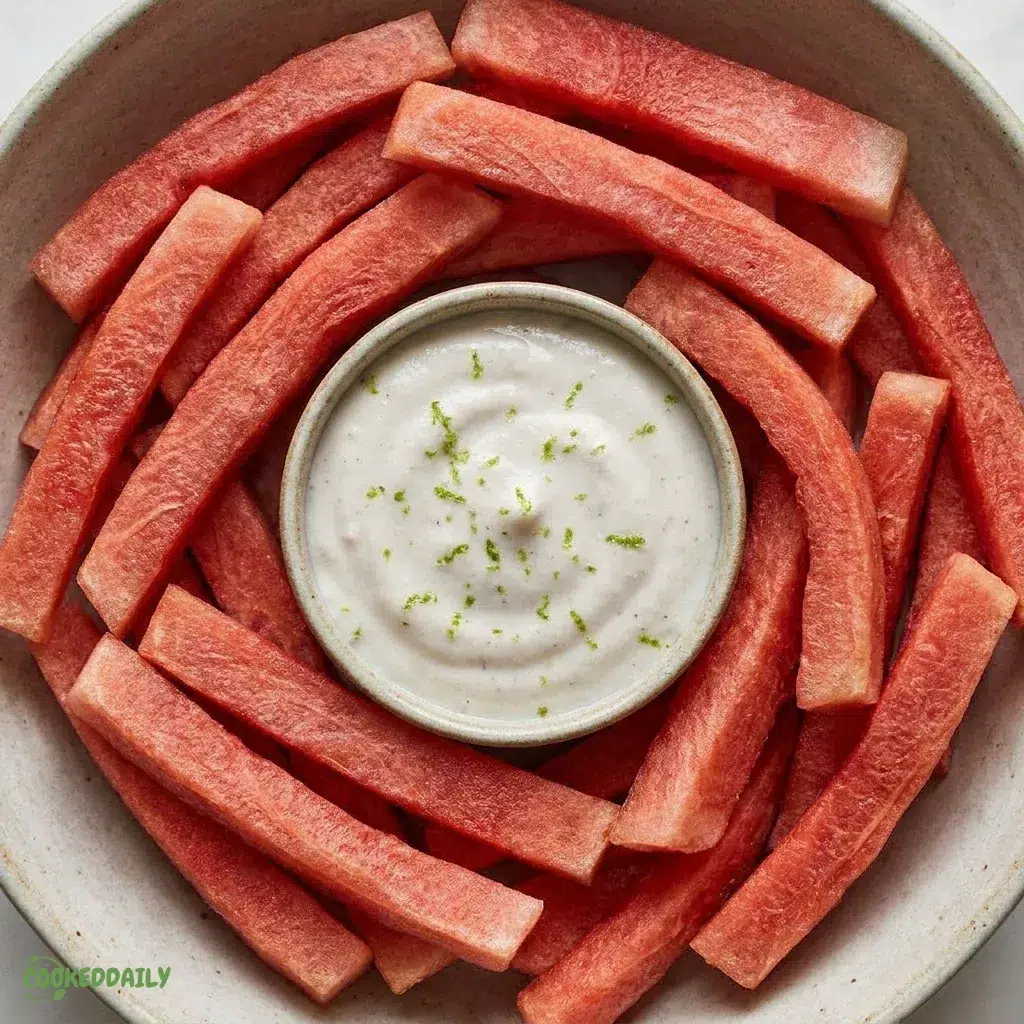 Healthy Watermelon Fries with Coconut Dip 5 Healthy Watermelon Fries with Coconut Dip