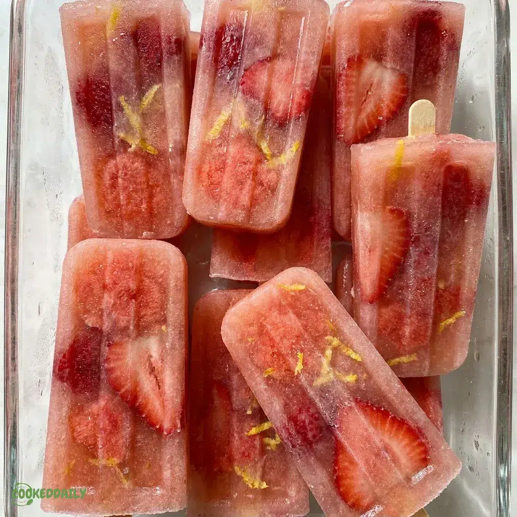Sugar-Free Strawberry Lemonade Popsicles 5 Sugar-Free Strawberry Lemonade Popsicles