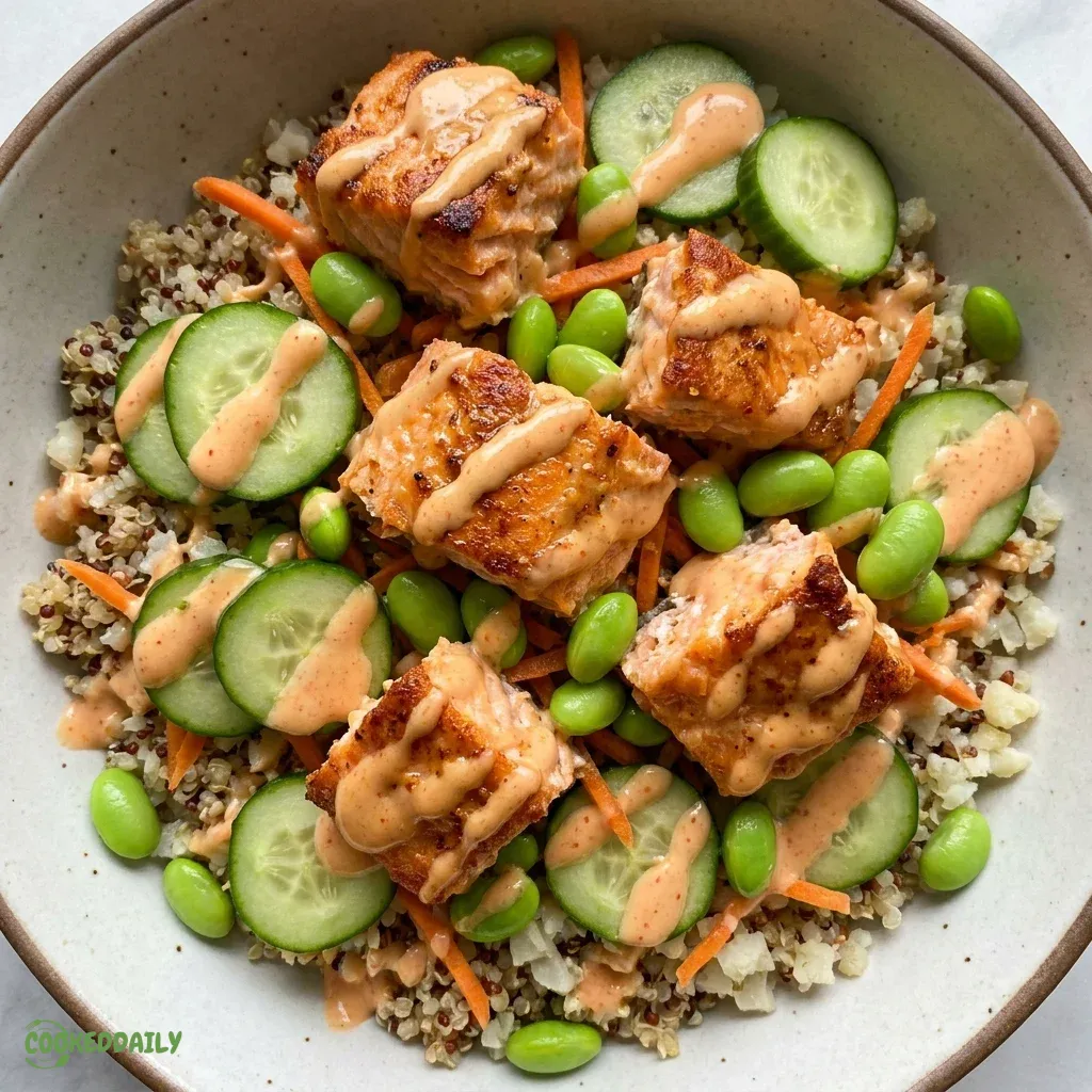 Healthy Bang Bang Salmon Bites Bowls 5 Healthy Bang Bang Salmon Bites Bowls