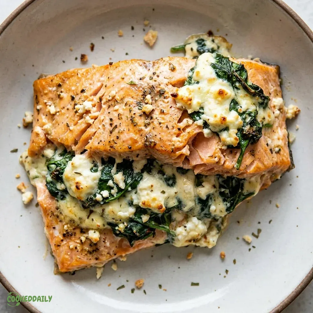 Baked Stuffed Salmon with Spinach and Feta 5 Baked Stuffed Salmon with Spinach and Feta