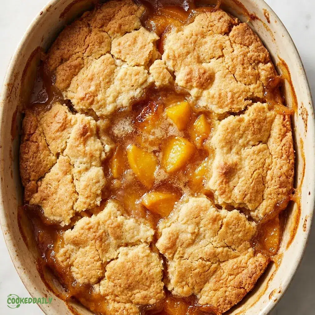 Skinny Peach Cobbler with Canned Peaches 5 Skinny Peach Cobbler with Canned Peaches