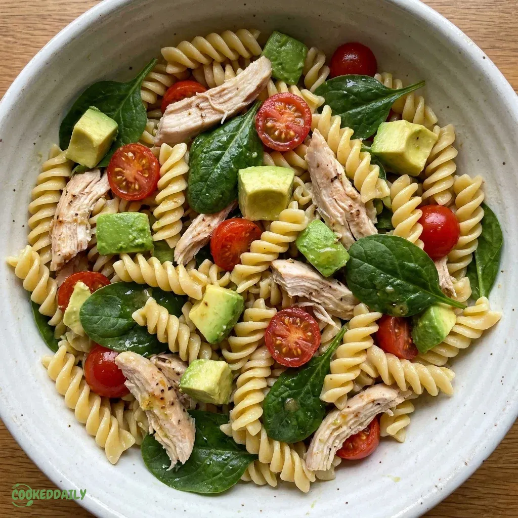 Healthy Chicken Pasta Salad with Avocado 5 Healthy Chicken Pasta Salad with Avocado