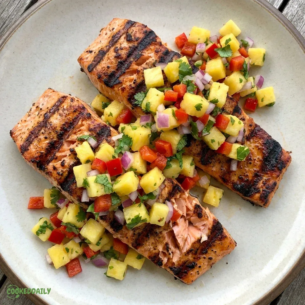 Grilled Salmon with Fresh Pineapple Salsa 5 Grilled Salmon with Fresh Pineapple Salsa