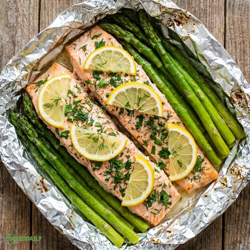 Baked Salmon in Foil Packs with Asparagus 5 Baked Salmon in Foil Packs with Asparagus