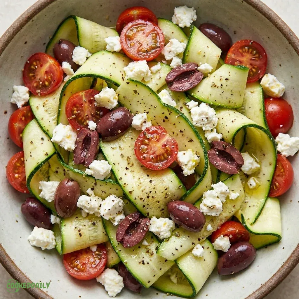 Healthy Greek Zucchini Salad with Feta 5 Healthy Greek Zucchini Salad with Feta