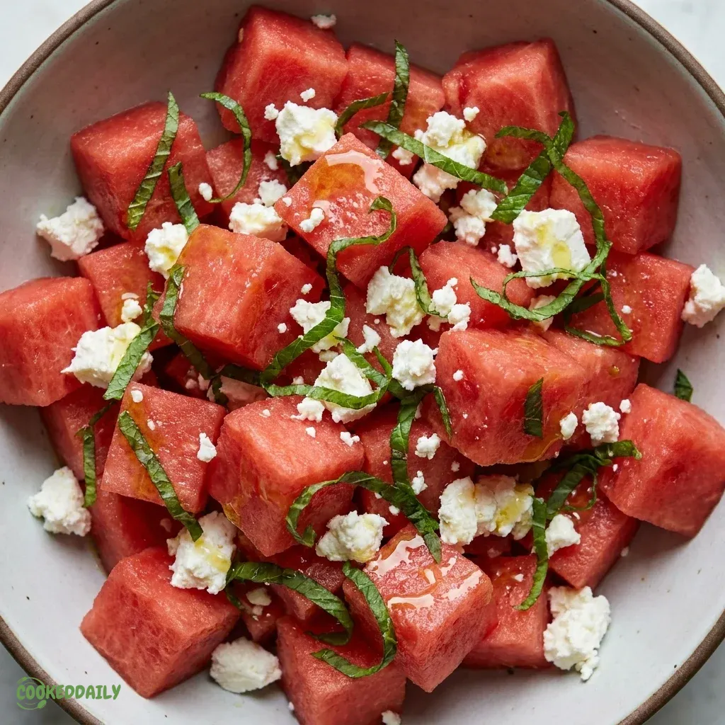 Healthy Watermelon Feta Mint Salad 5 Healthy Watermelon Feta Mint Salad