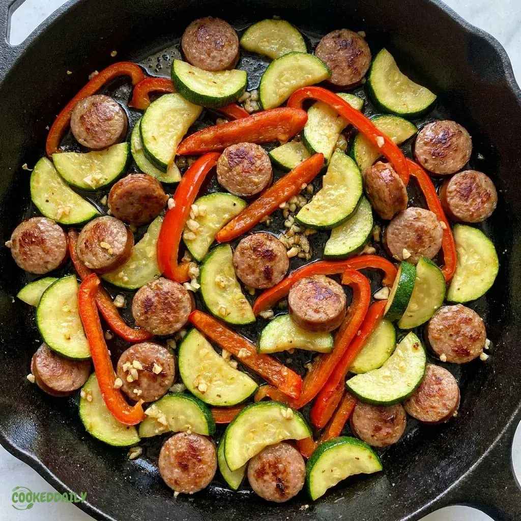Healthy Zucchini and Sausage Skillet 5 Healthy Zucchini and Sausage Skillet