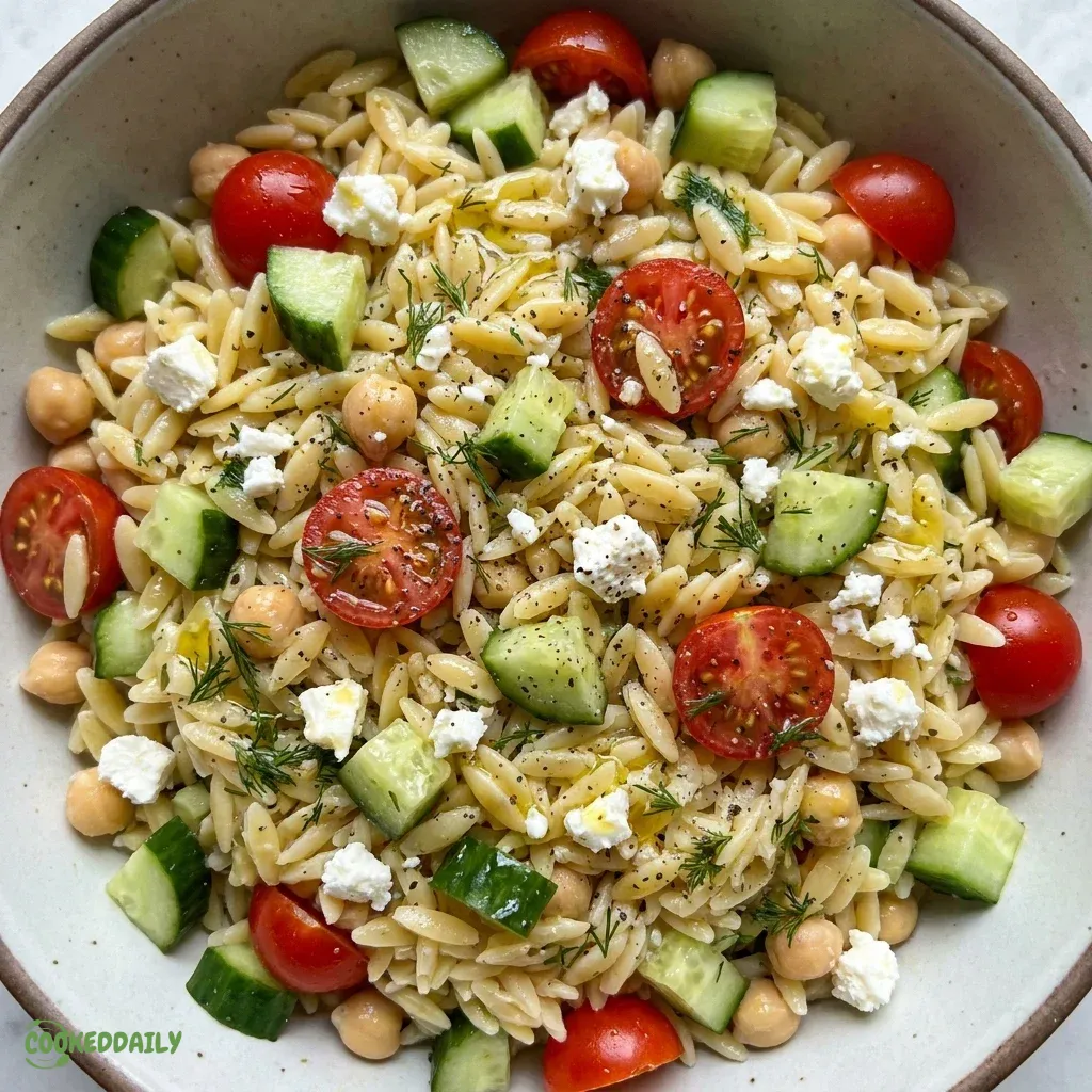 High-Protein Lemon Orzo Salad with Feta 5 High-Protein Lemon Orzo Salad with Feta