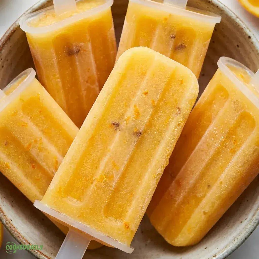 Homemade Fresh Orange Juice Popsicles 5 Homemade Fresh Orange Juice Popsicles