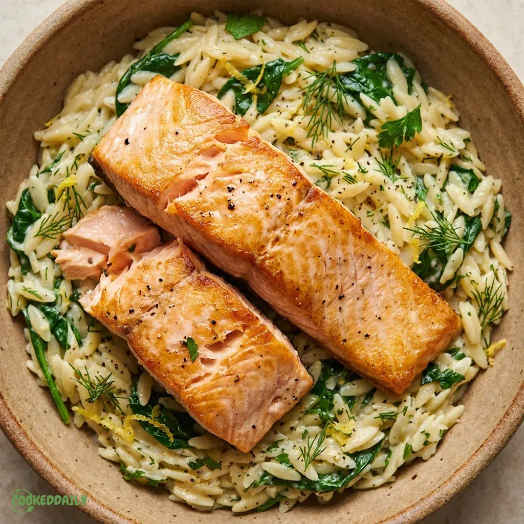 One-Skillet Salmon with Lemon Orzo 5 One-Skillet Salmon with Lemon Orzo