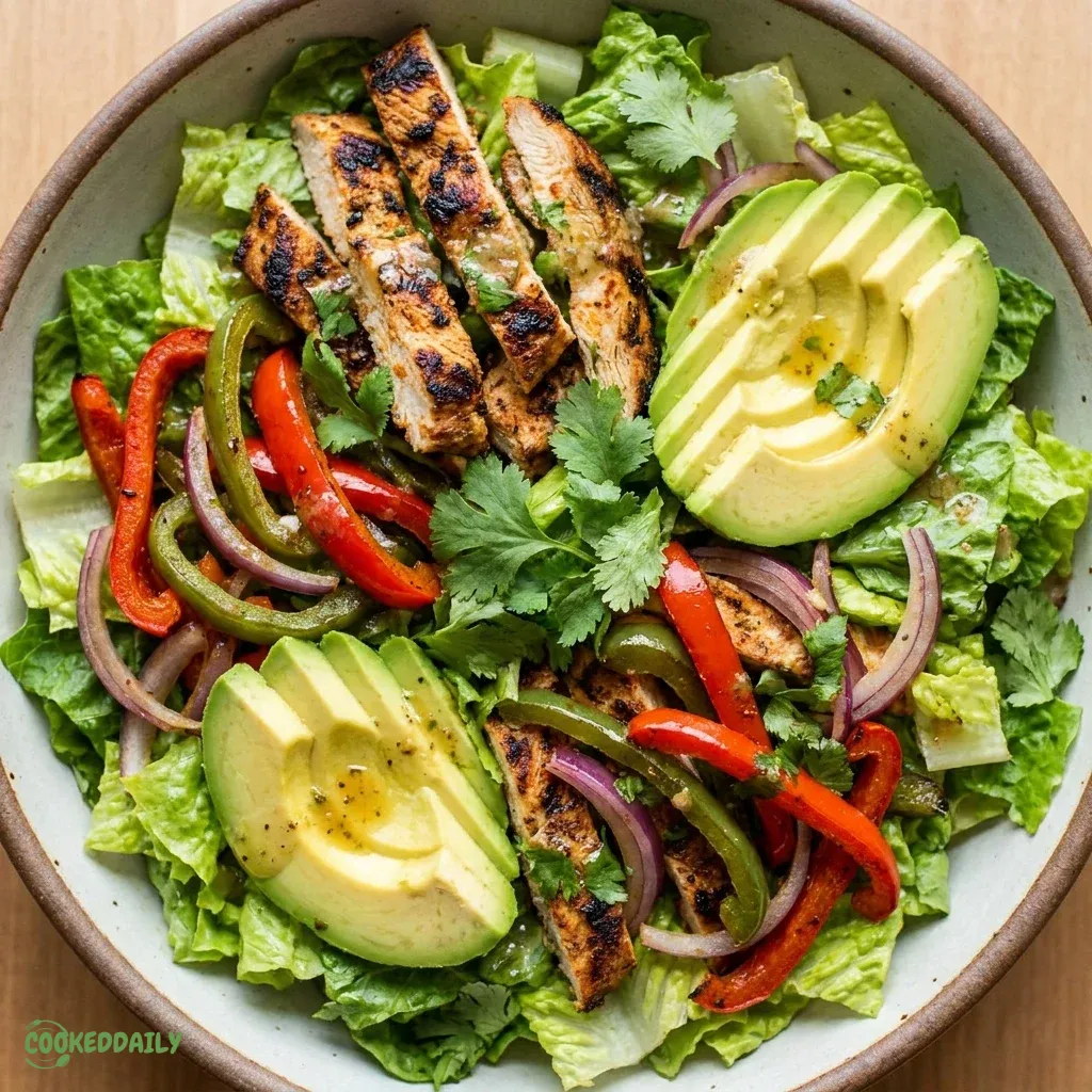 Healthy Chicken Fajita Taco Salad 5 Healthy Chicken Fajita Taco Salad