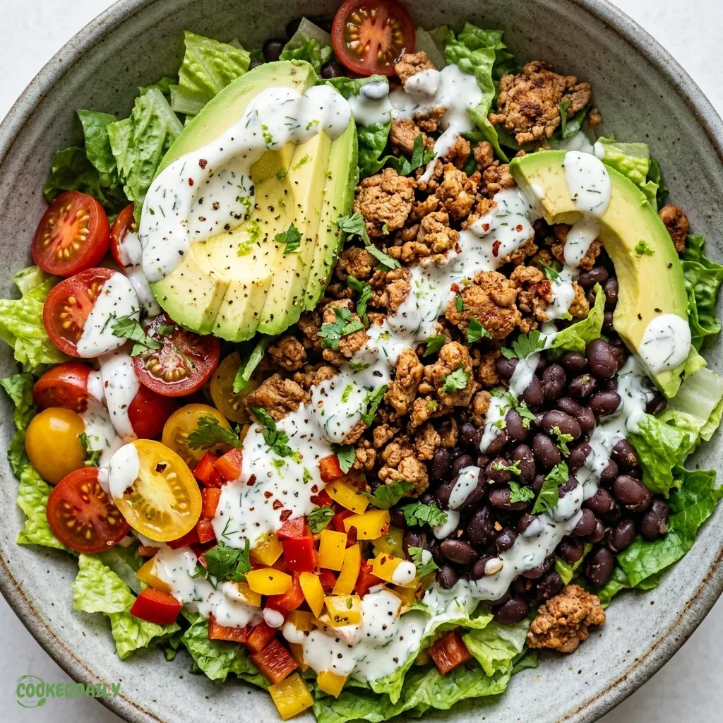 Healthy Taco Salad with Greek Yogurt Dressing 5 Healthy Taco Salad with Greek Yogurt Dressing